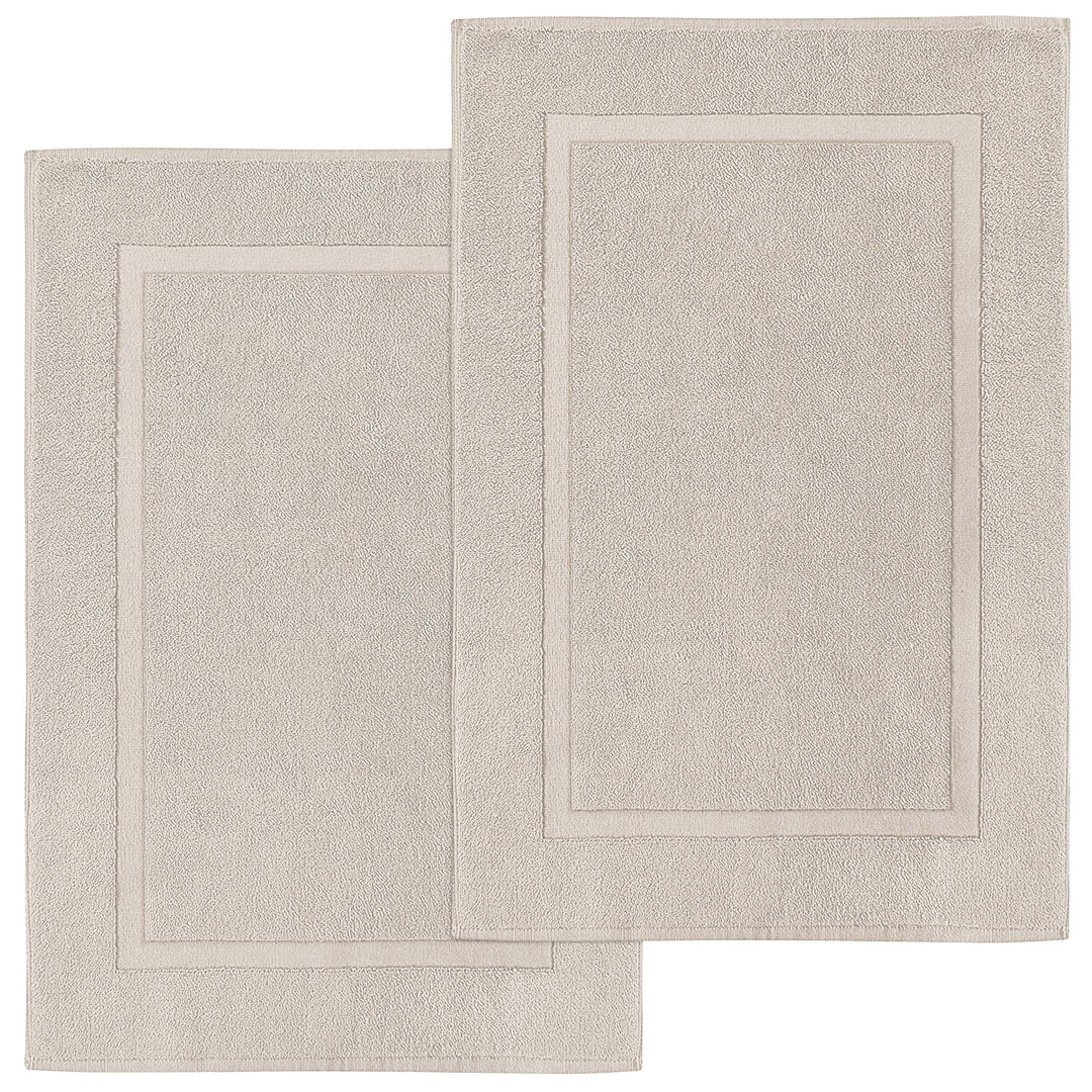 LUXURY COTTON BATH MATS: PACK OF 2- PURE WHITE-Bath Mats-Weave Essentials-Beige-Weave Essentials