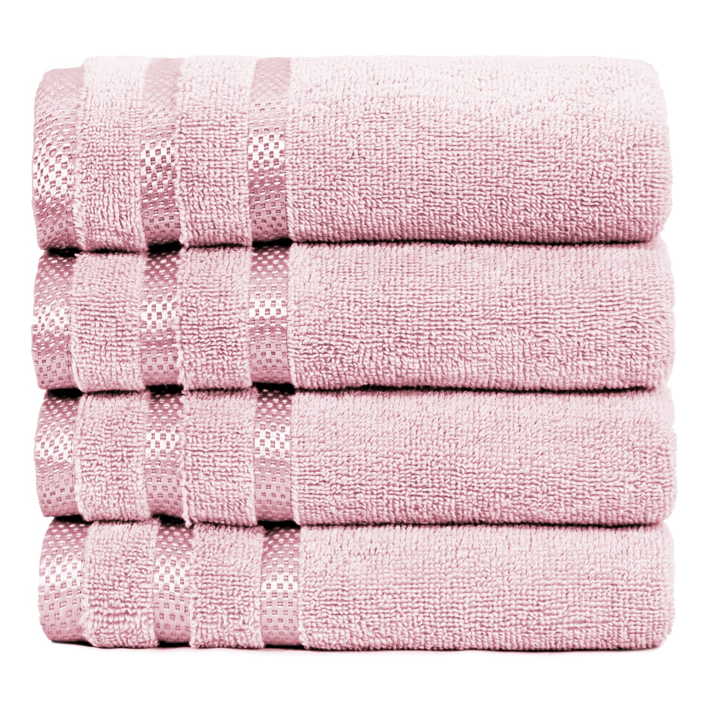 4 Pc Hand Towels - 50x90 cm / 20x35 inch, 100% Combed Cotton Hand Towel Set, Luxury Plush & Premium Bathroom Linen, Quick Dry Towel & High Absorbent-Weave Essentials-Pink-Weave Essentials
