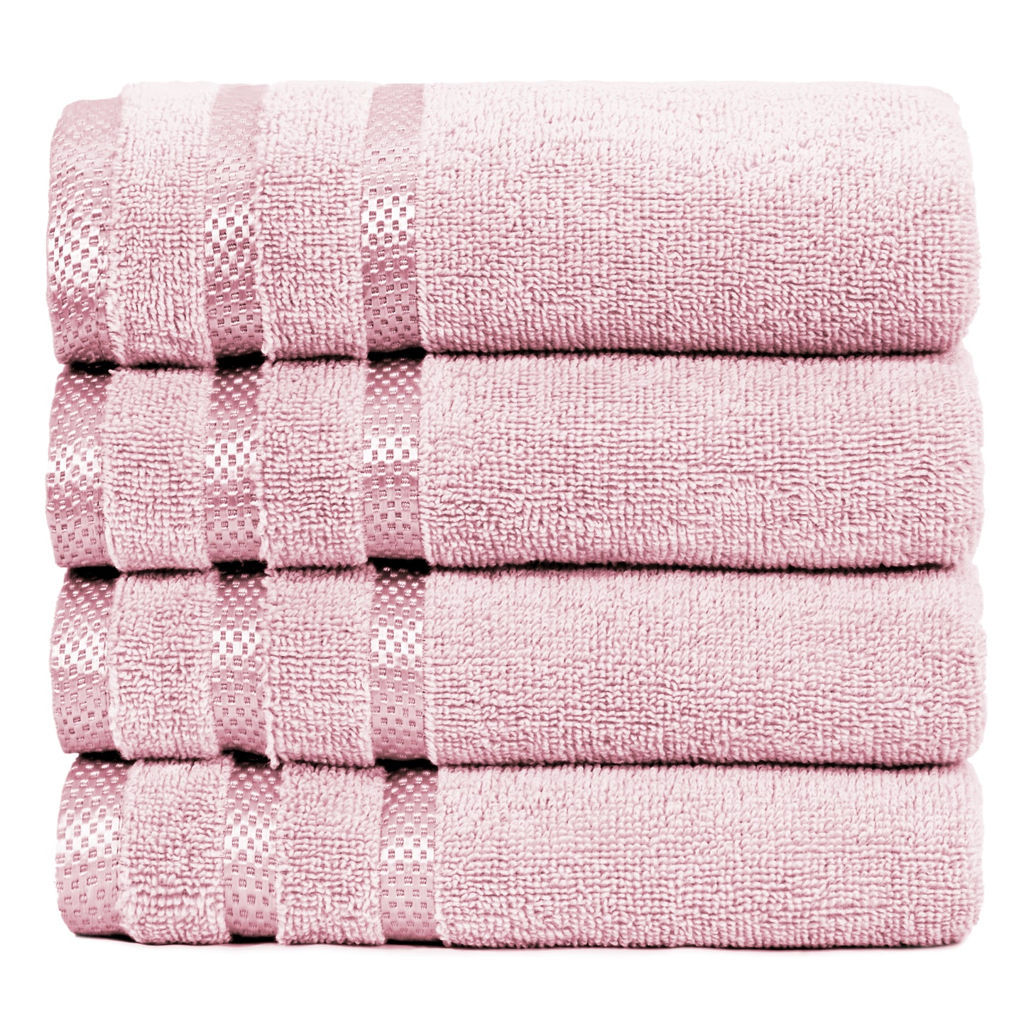 4 Pc Hand Towels - 50x90 cm / 20x35 inch, 100% Combed Cotton Hand Towel Set, Luxury Plush & Premium Bathroom Linen, Quick Dry Towel & High Absorbent-Weave Essentials-Pink-Weave Essentials