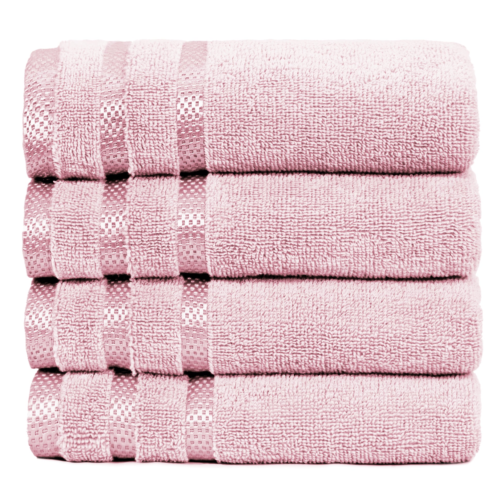 4 Pc Hand Towels - 50x90 cm / 20x35 inch, 100% Combed Cotton Hand Towel Set, Luxury Plush & Premium Bathroom Linen, Quick Dry Towel & High Absorbent-Weave Essentials-Pink-Weave Essentials