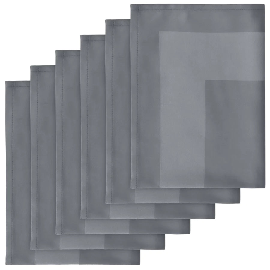 SOFT & DURABLE CLOTH DINNER NAPKINS: PACK OF 6-Napkin-Weave Essentials-Graphite Grey-Weave Essentials