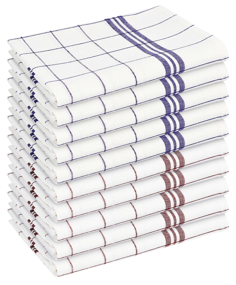 10 BASICS COTTON TEA TOWELS FOR KITCHEN WITH HANGING LOOP-Kitchen Tea Towel-Weave Essentials-Weave Essentials