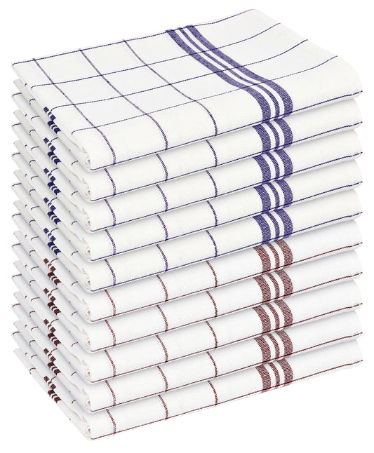 10 BASICS COTTON TEA TOWELS FOR KITCHEN WITH HANGING LOOP-Kitchen Tea Towel-Weave Essentials-Weave Essentials