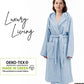 TERRY HOODED BATHROBE: 2 POCKETS & WRAP BELT-Bathrobe-Weave Essentials-Pale Pink-L/XL-Weave Essentials