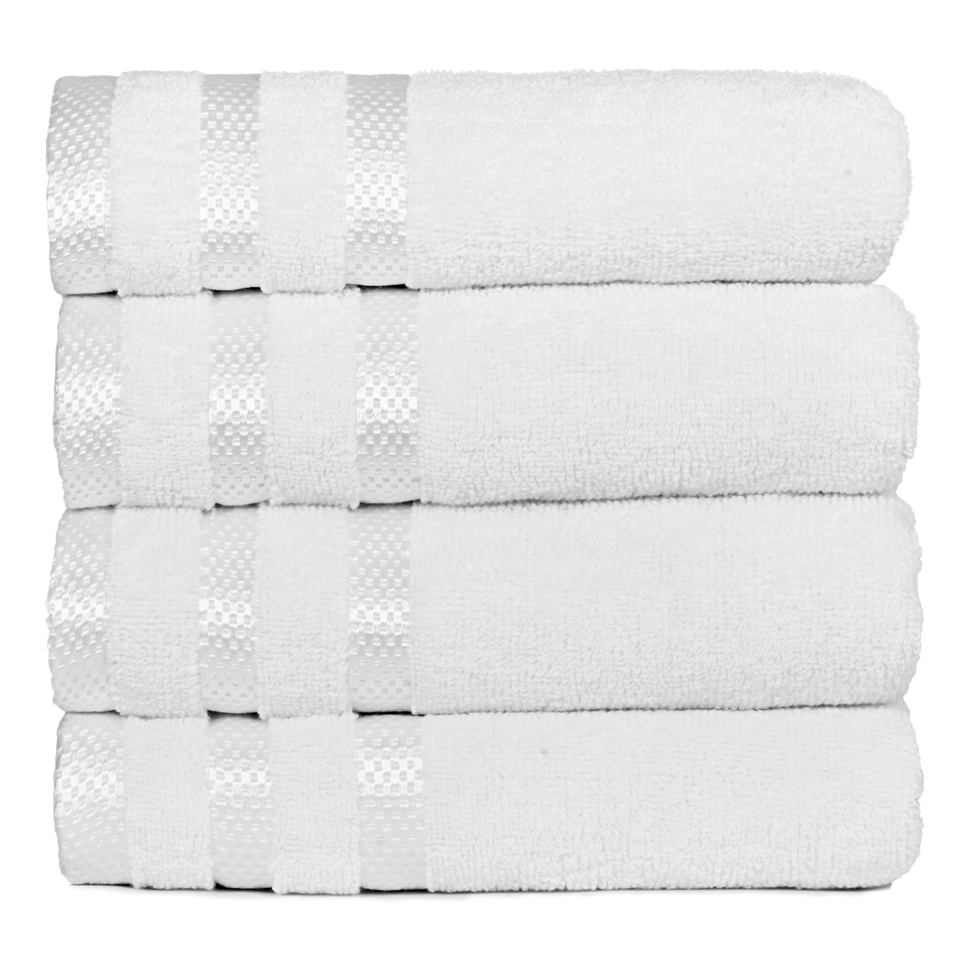 4 Pc Hand Towels - 50x90 cm / 20x35 inch, 100% Combed Cotton Hand Towel Set, Luxury Plush & Premium Bathroom Linen, Quick Dry Towel & High Absorbent-Weave Essentials-White-Weave Essentials
