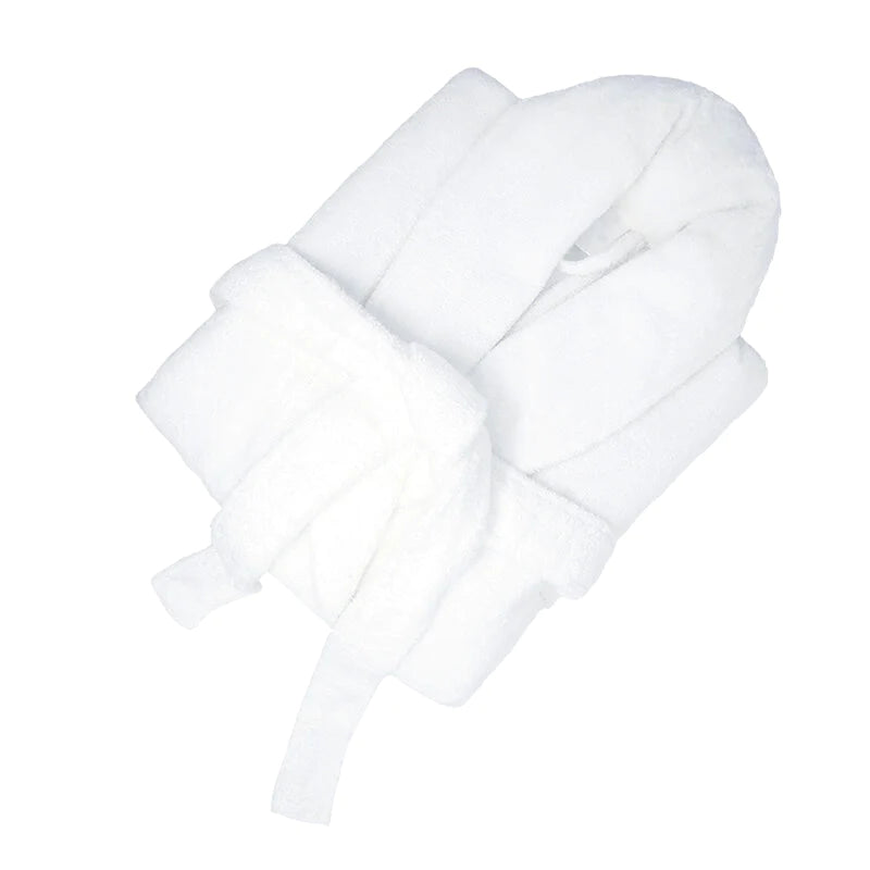 WHITE UNISEX LINT FREE HOTEL BATHROBE-Robes-Weave Essentials-White-Weave Essentials