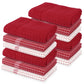 12 PC KITCHEN TOWEL SET: 4 HAND TOWEL & 8 DISH CLOTH-Kitchen Tea Towel-Weave Essentials-Silver Grey-Weave Essentials