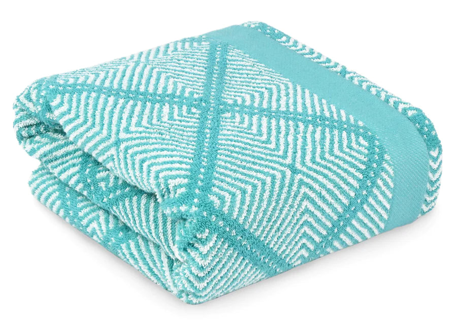 PREMIUM 550 GSM COTTON VELOUR BEACH TOWEL-Beach Towels-Weave Essentials-Aqua Blue-Weave Essentials