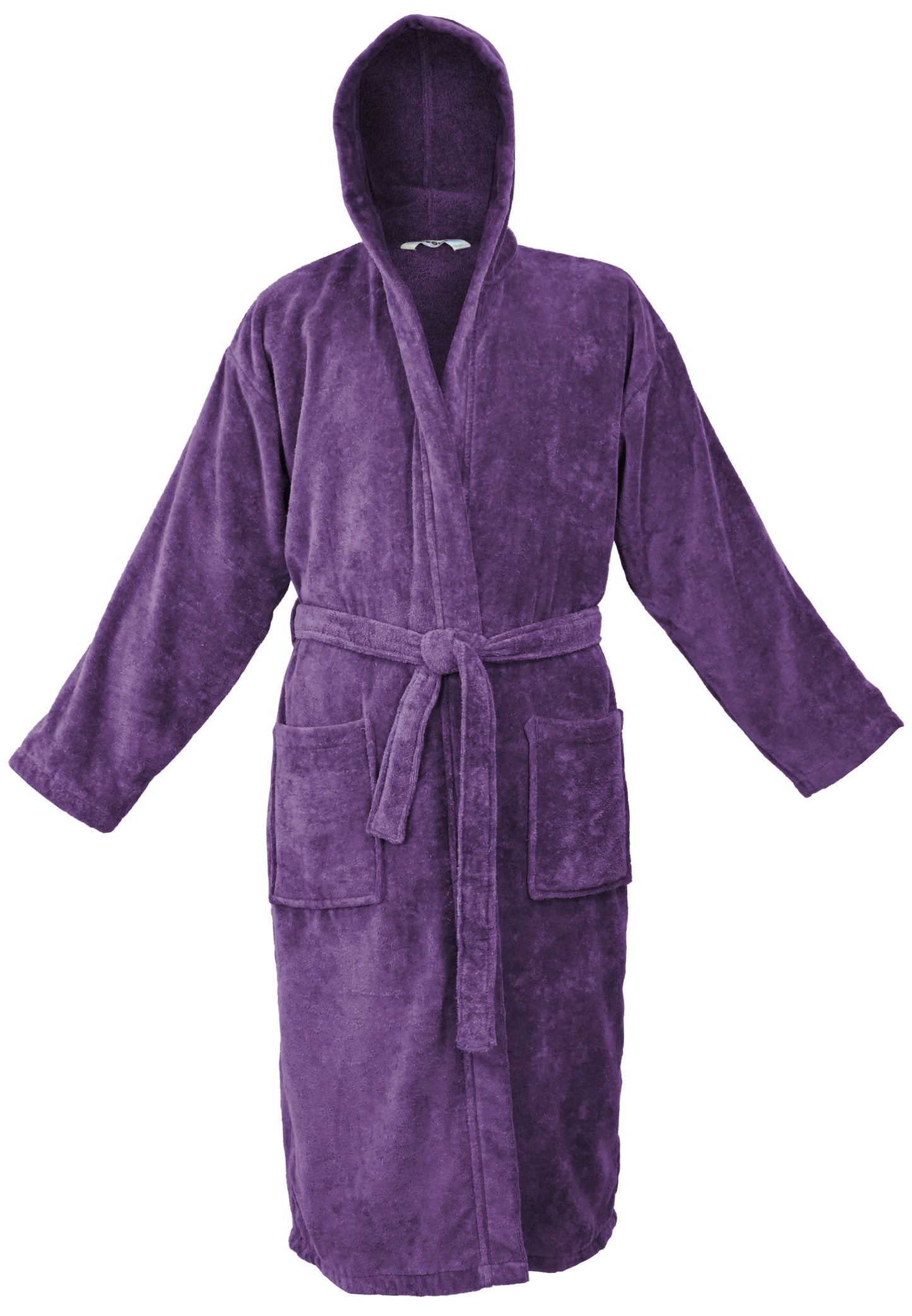 COMBED COTTON TERRY TOWELING BATHROBE-Bathrobe-Weave Essentials-Purple-S/M-Weave Essentials