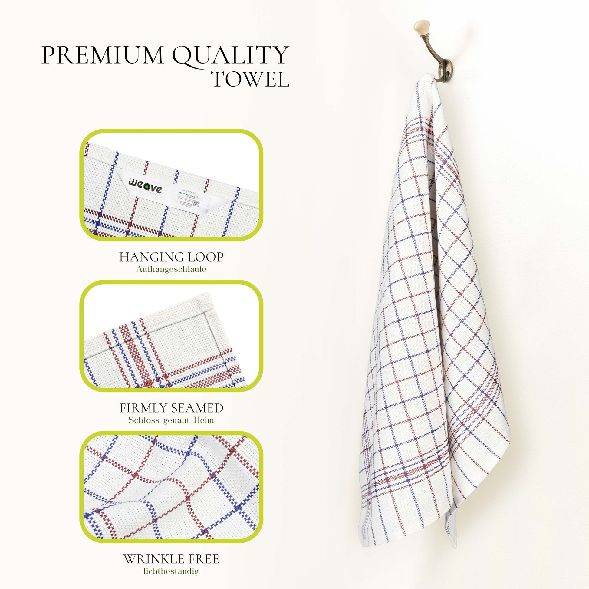 PREMIUM 10 PC COTTON CHECK DESIGN KITCHEN TOWEL-Kitchen Towel-Weave Essentials-Weave Essentials
