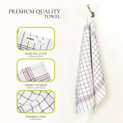 PREMIUM 10 PC COTTON CHECK DESIGN KITCHEN TOWEL-Kitchen Towel-Weave Essentials-Weave Essentials