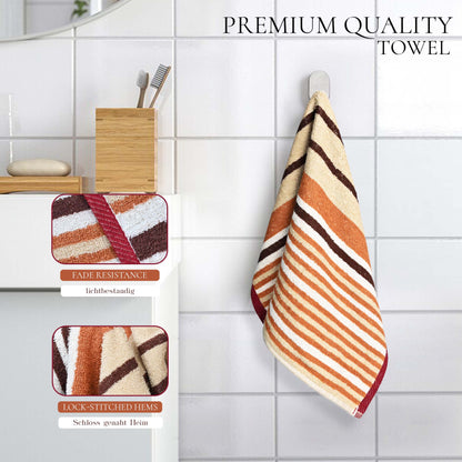 Premium Striped Weave Guest Towels-Guest Towel-Weave Essentials-Ochre Brown-4x Guest Towels-Weave Essentials