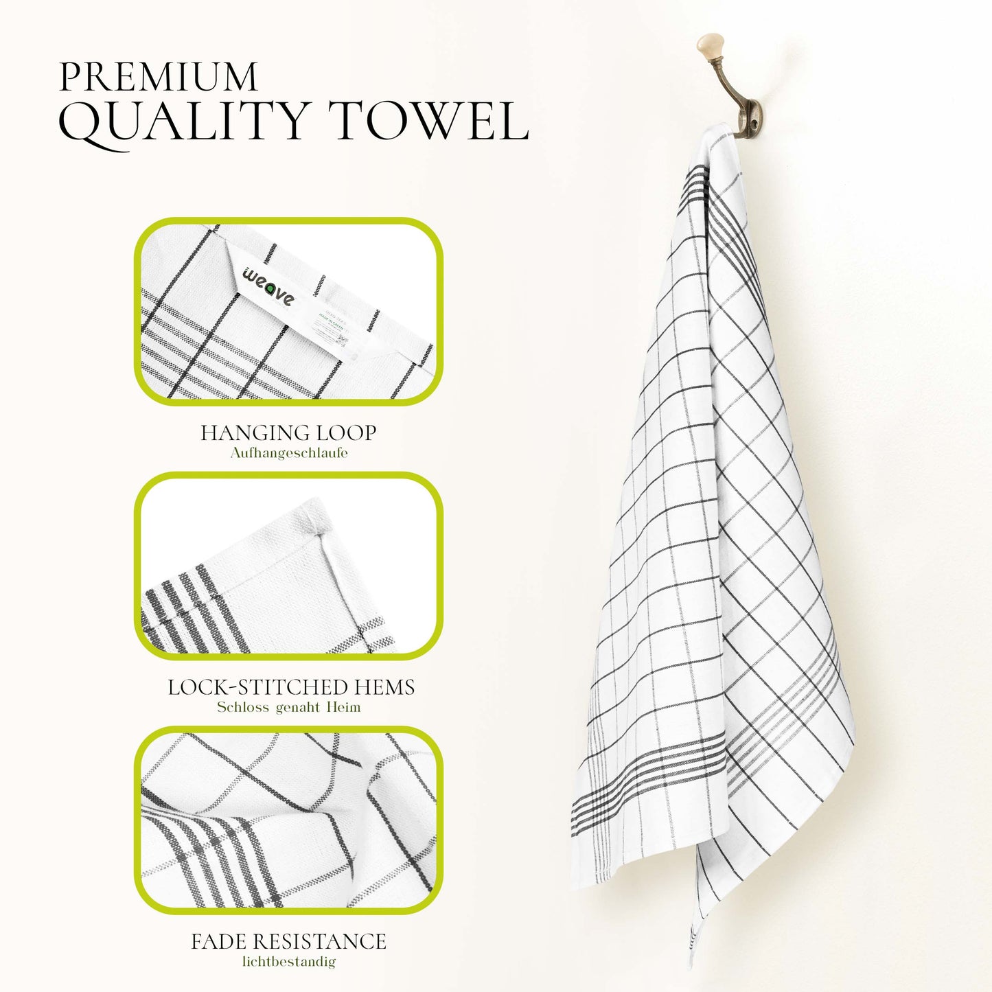 PACK OF 5 PURE LINEN KITCHEN DISH CLOTHS-Kitchen Dish Cloth-Weave Essentials-Silver Grey-Weave Essentials