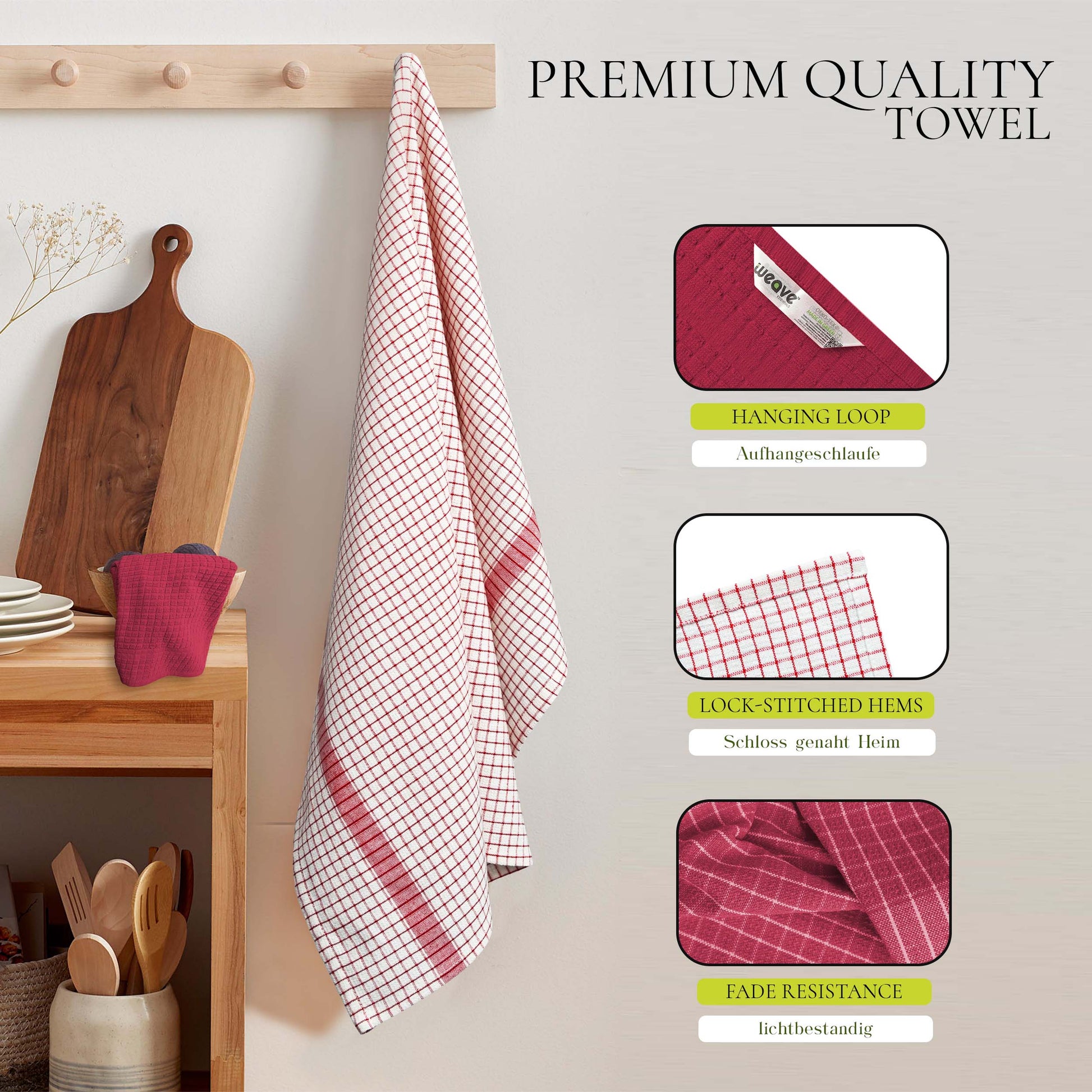 12 PC KITCHEN TOWEL SET: 4 HAND TOWEL & 8 DISH CLOTH-Kitchen Tea Towel-Weave Essentials-Silver Grey-Weave Essentials