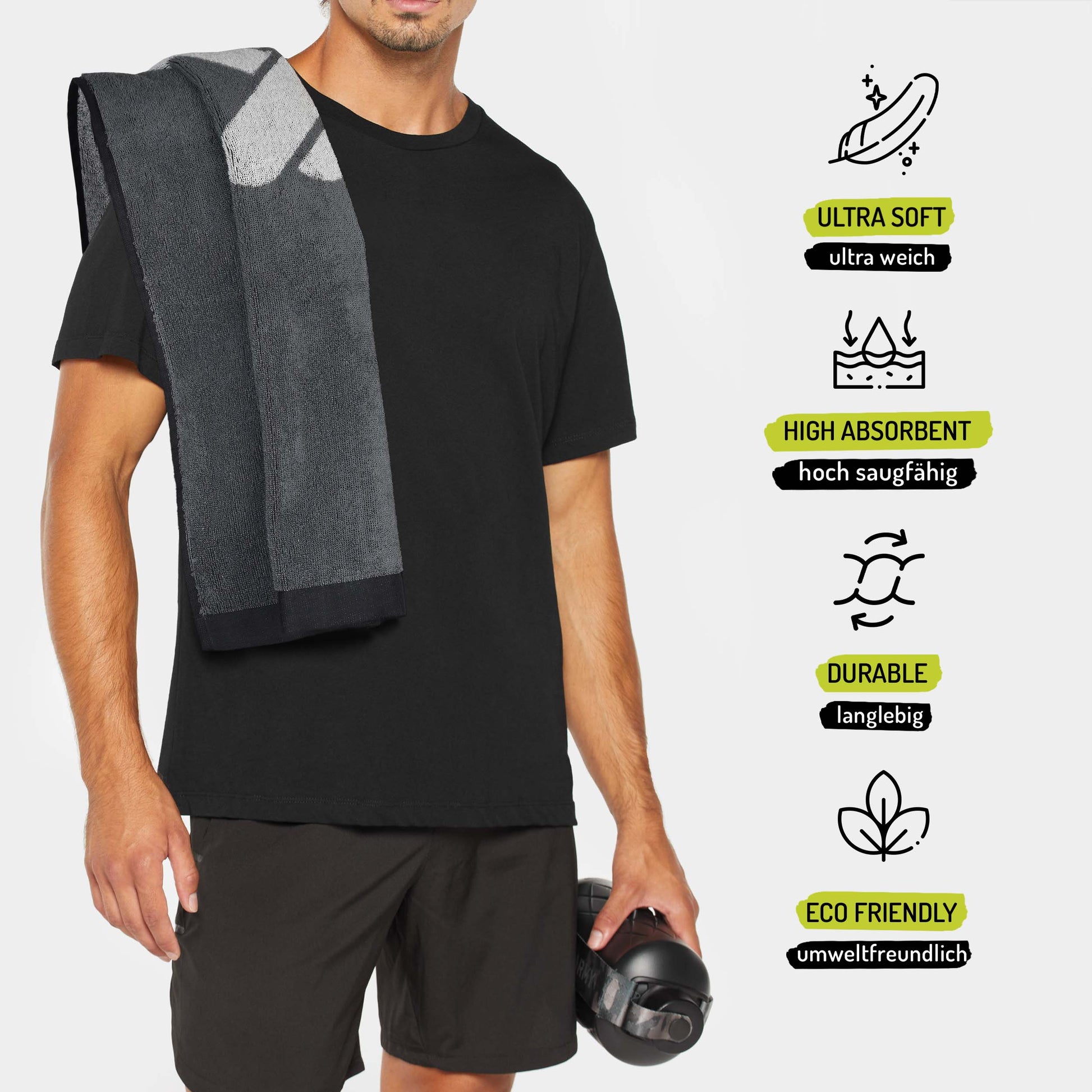 SILVER GREY FITNESS TOWEL FOR WORKOUT SPORTS-fitness towel-Weave Essentials-Weave Essentials