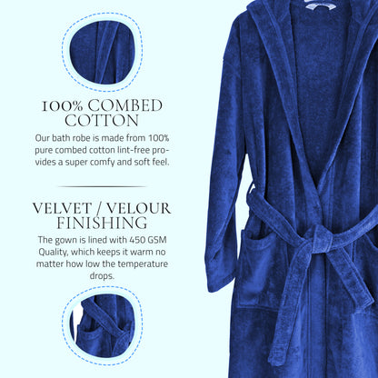 COMBED COTTON TERRY TOWELING BATHROBE-Bathrobe-Weave Essentials-White-S/M-Weave Essentials