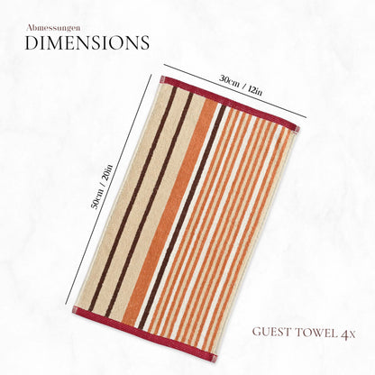 Premium Striped Weave Guest Towels-Guest Towel-Weave Essentials-Ochre Brown-4x Guest Towels-Weave Essentials