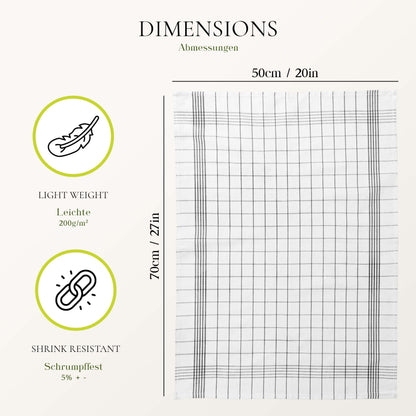 PACK OF 5 PURE LINEN KITCHEN DISH CLOTHS-Kitchen Dish Cloth-Weave Essentials-Silver Grey-Weave Essentials