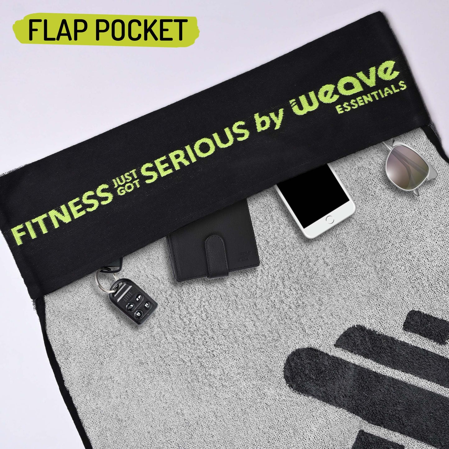 SILVER GREY FITNESS TOWEL FOR WORKOUT SPORTS-fitness towel-Weave Essentials-Weave Essentials