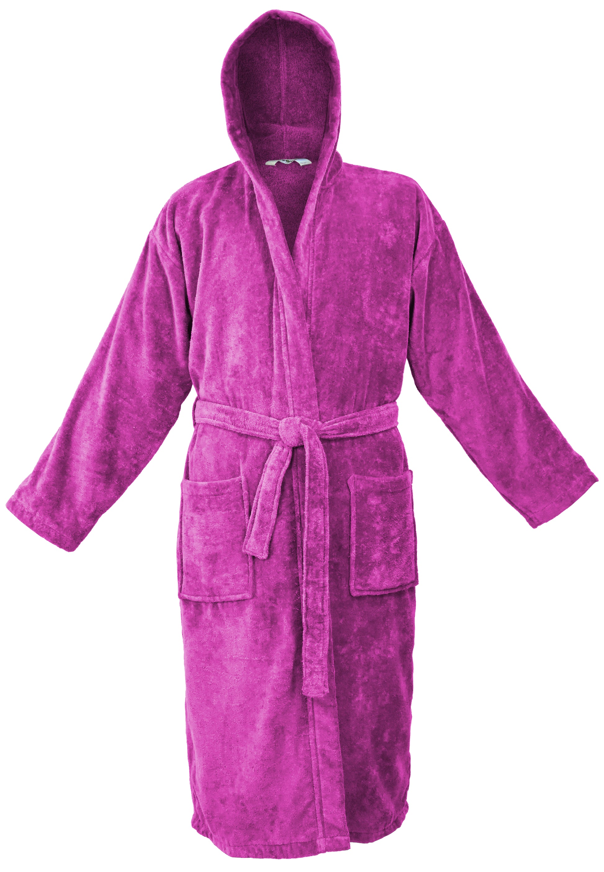 COMBED COTTON TERRY TOWELING BATHROBE-Bathrobe-Weave Essentials-Fucshia-S/M-Weave Essentials