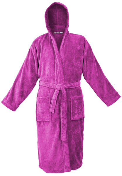 COMBED COTTON TERRY TOWELING BATHROBE-Bathrobe-Weave Essentials-Fucshia-S/M-Weave Essentials