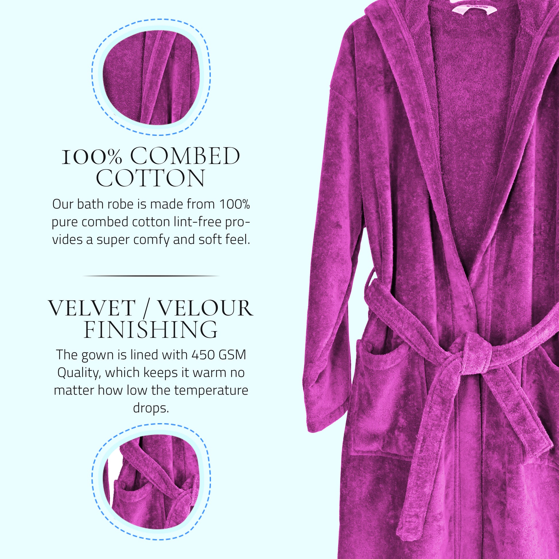 GOLDSTROMS Lavender Large Bath Robe - Buy GOLDSTROMS Lavender Large Bath  Robe Online at Best Price in India