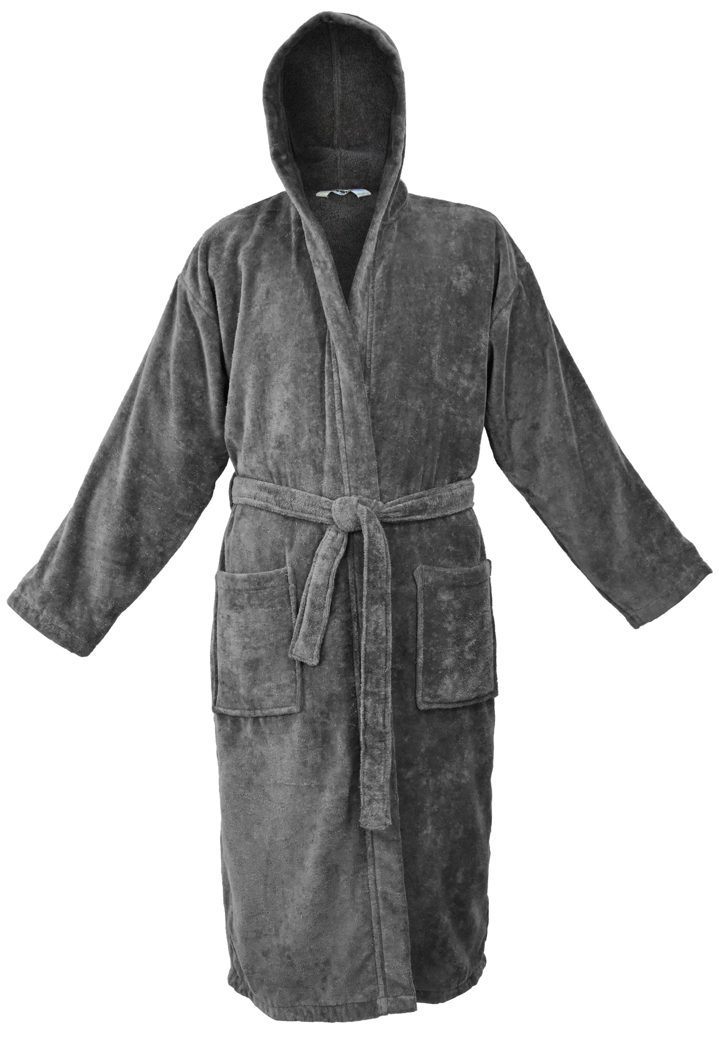 COMBED COTTON TERRY TOWELING BATHROBE-Bathrobe-Weave Essentials-Grey-S/M-Weave Essentials