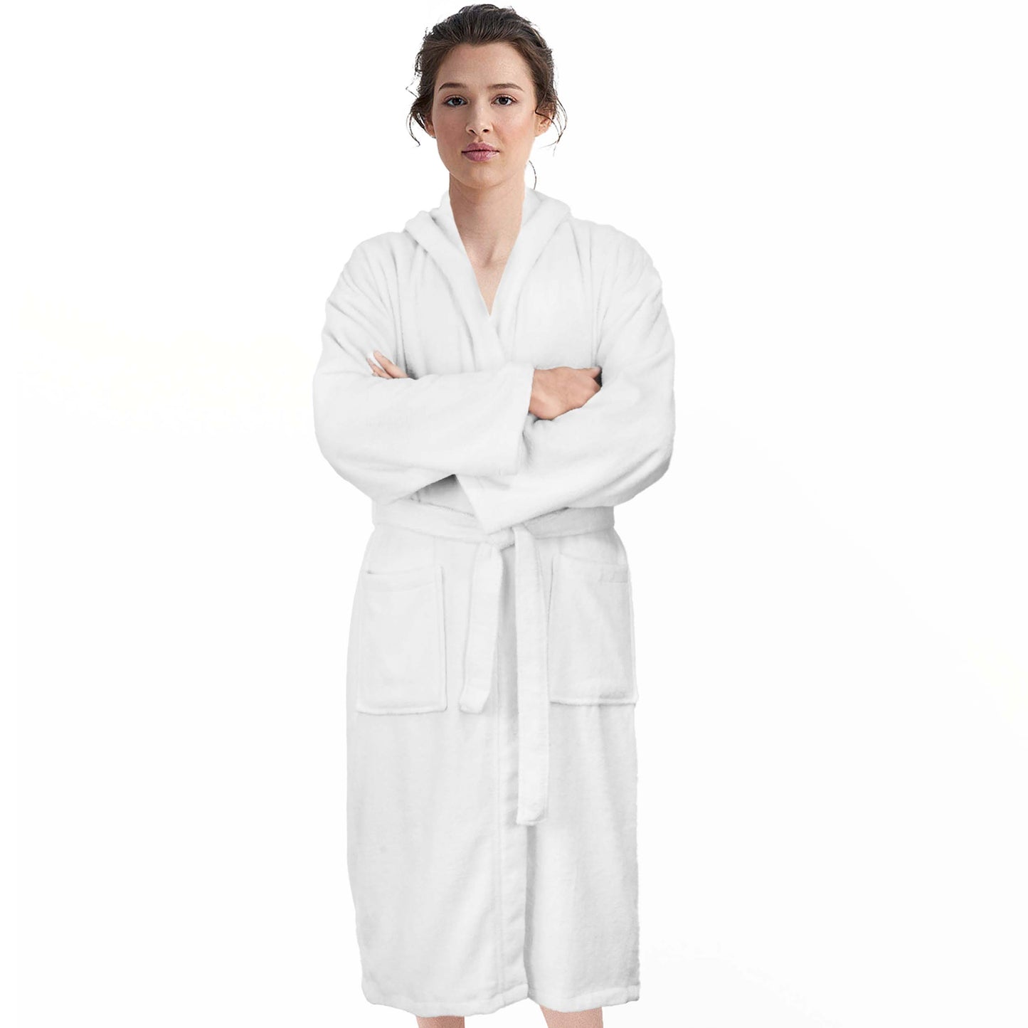 COMBED COTTON TERRY TOWELING BATHROBE-Bathrobe-Weave Essentials-White-S/M-Weave Essentials