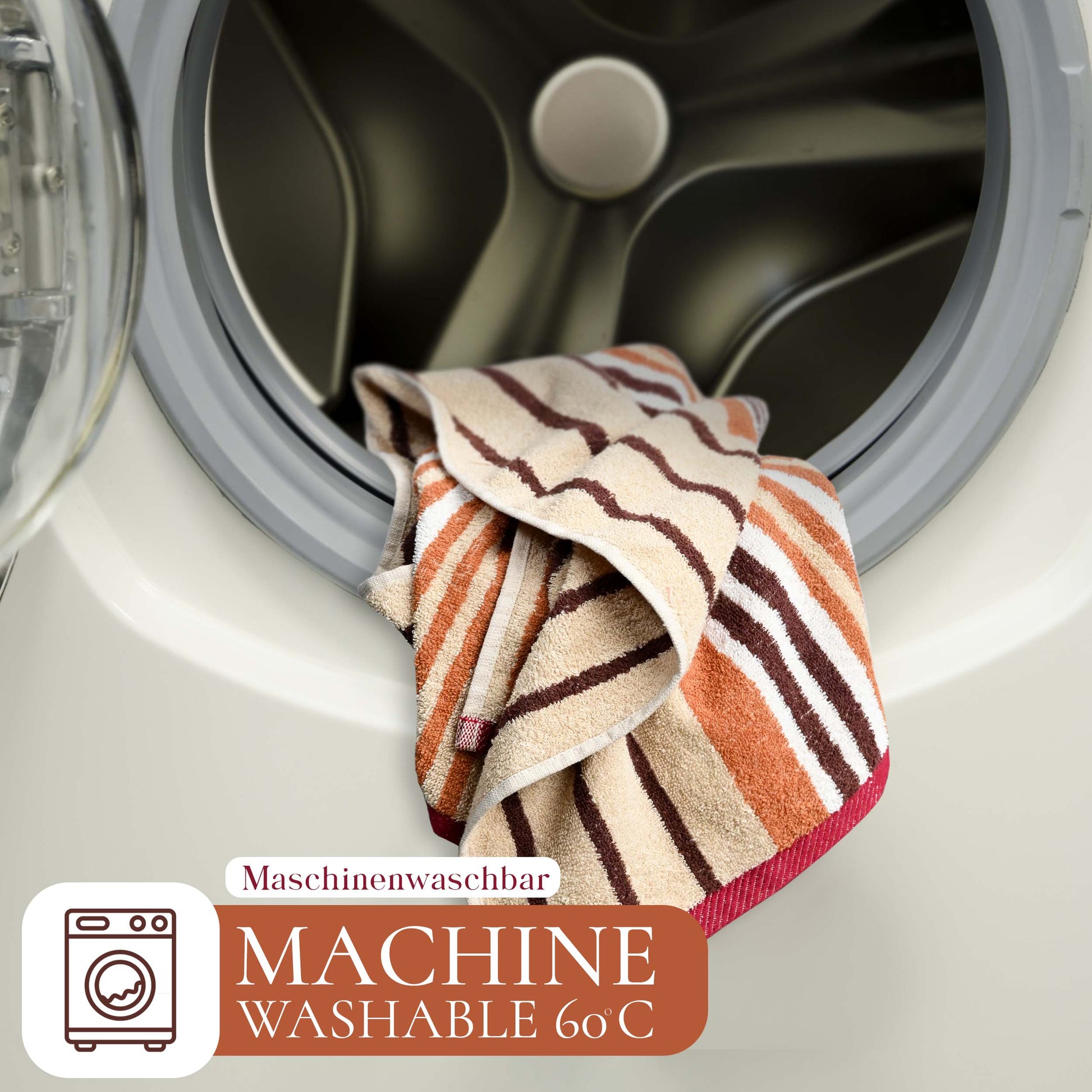 Premium Striped Weave Guest Towels-Guest Towel-Weave Essentials-Ochre Brown-4x Guest Towels-Weave Essentials