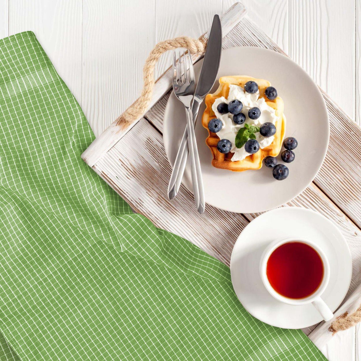 12 PC KITCHEN TOWEL SET: 4 HAND TOWEL & 8 DISH CLOTH-Kitchen Tea Towel-Weave Essentials-Silver Grey-Weave Essentials