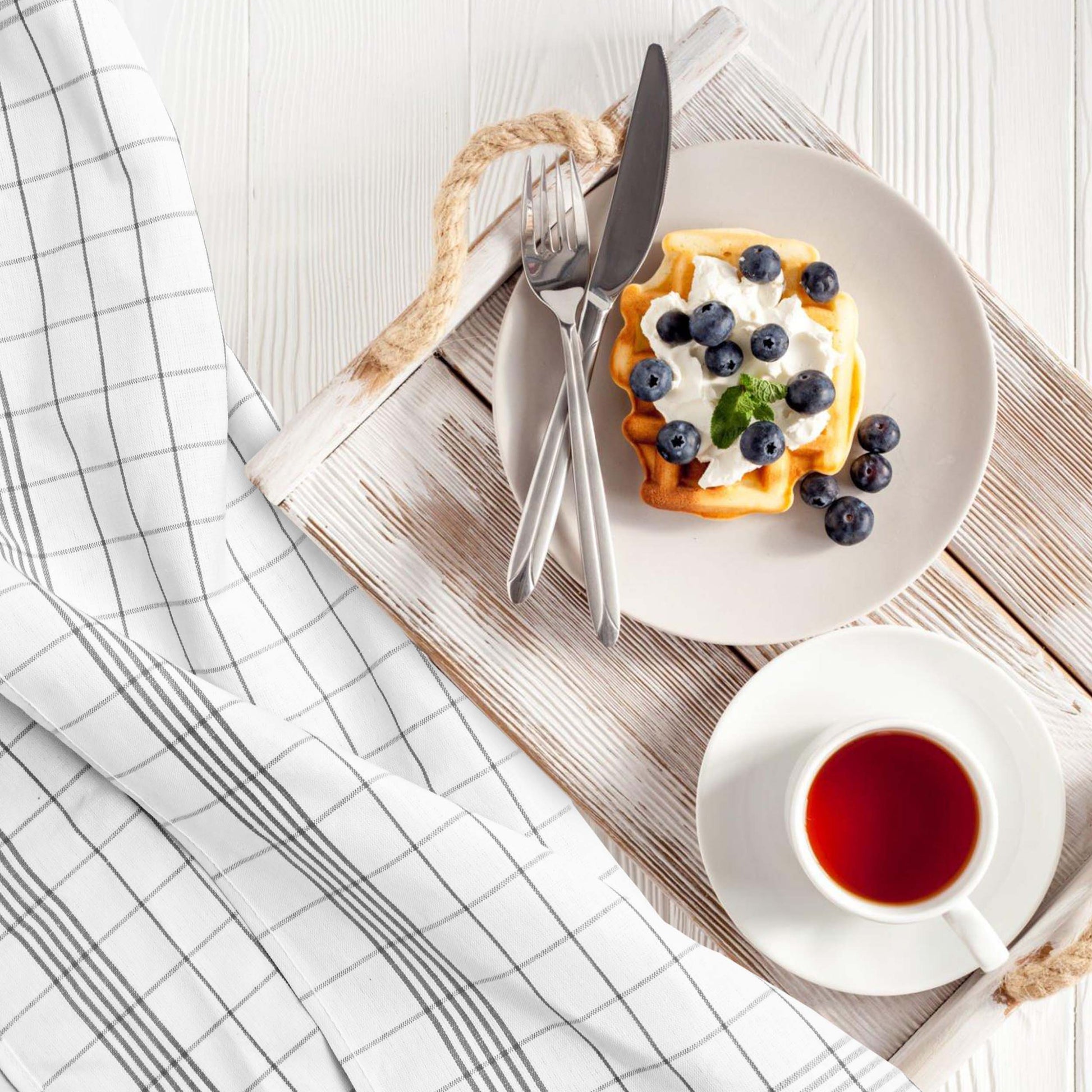 PACK OF 5 PURE LINEN KITCHEN DISH CLOTHS-Kitchen Dish Cloth-Weave Essentials-Silver Grey-Weave Essentials