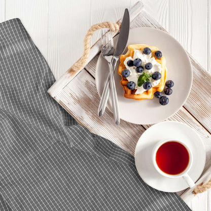 12 PC KITCHEN TOWEL SET: 4 HAND TOWEL & 8 DISH CLOTH-Kitchen Tea Towel-Weave Essentials-Silver Grey-Weave Essentials