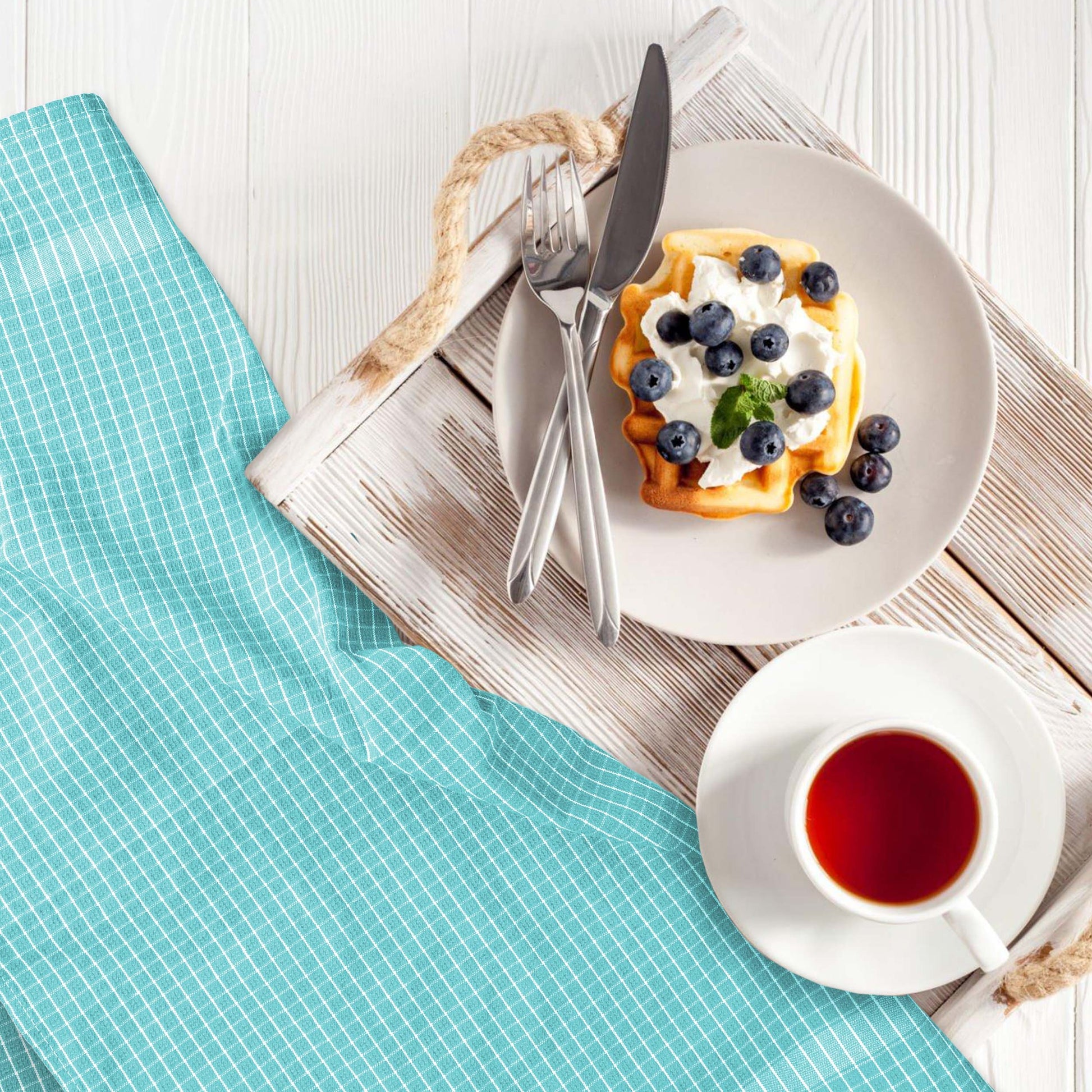 12 PC KITCHEN TOWEL SET: 4 HAND TOWEL & 8 DISH CLOTH-Kitchen Tea Towel-Weave Essentials-Silver Grey-Weave Essentials