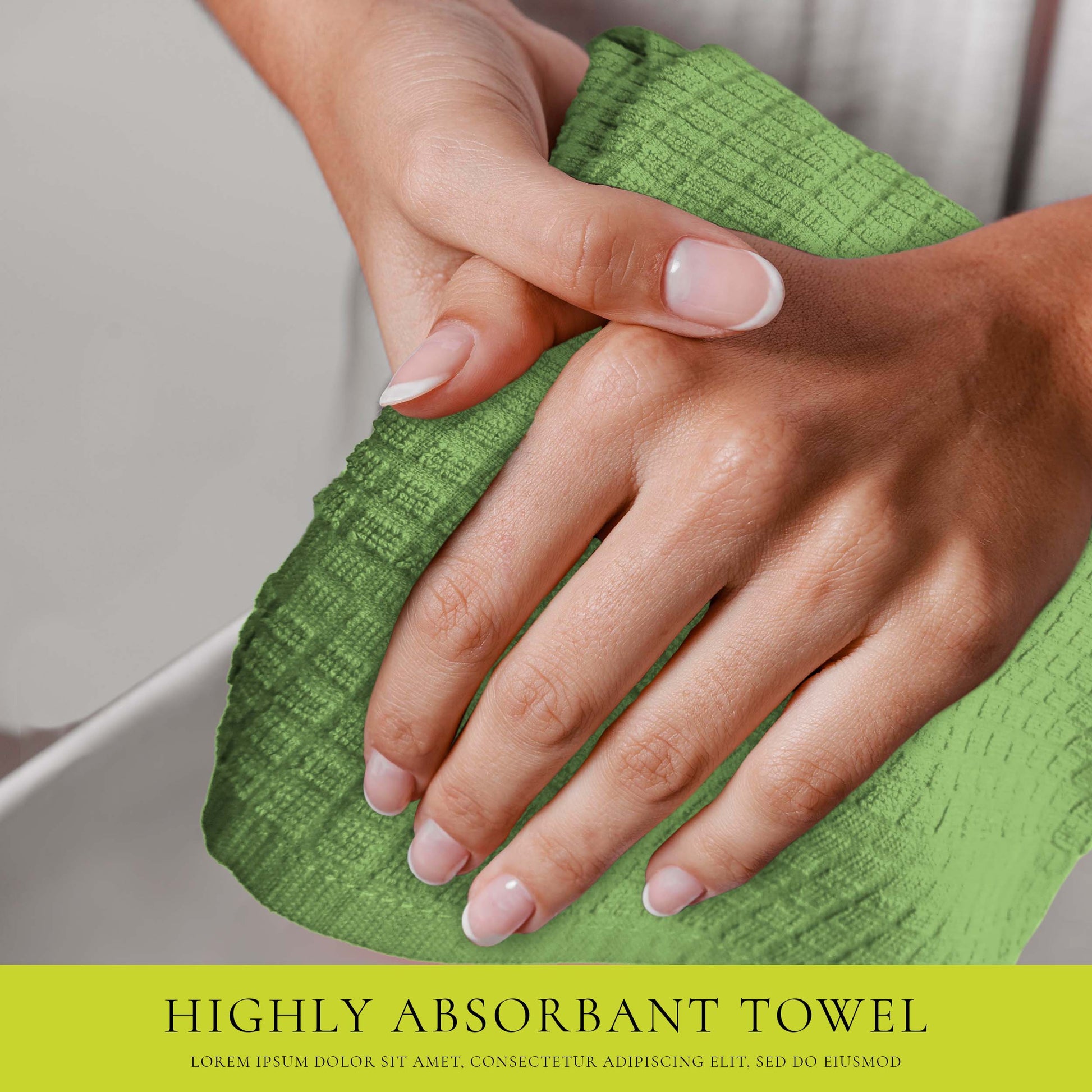 12 PC KITCHEN TOWEL SET: 4 HAND TOWEL & 8 DISH CLOTH-Kitchen Tea Towel-Weave Essentials-Silver Grey-Weave Essentials