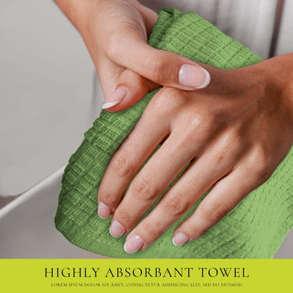 12 PC KITCHEN TOWEL SET: 4 HAND TOWEL & 8 DISH CLOTH-Kitchen Tea Towel-Weave Essentials-Silver Grey-Weave Essentials