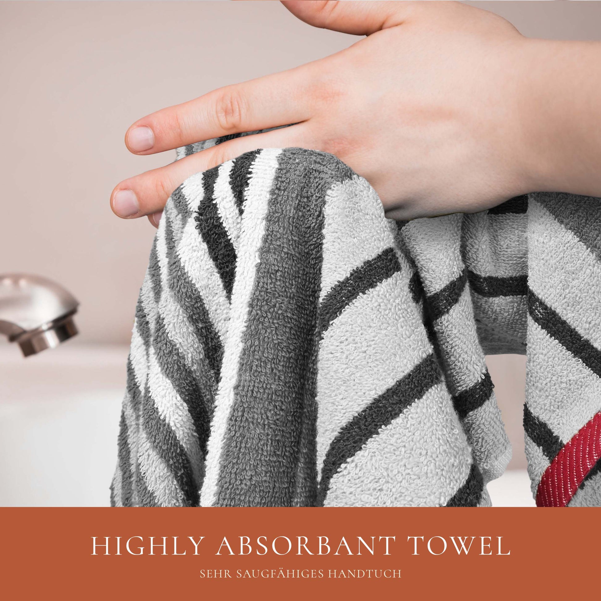 Premium Striped Weave Guest Towels-Guest Towel-Weave Essentials-Ochre Brown-4x Guest Towels-Weave Essentials