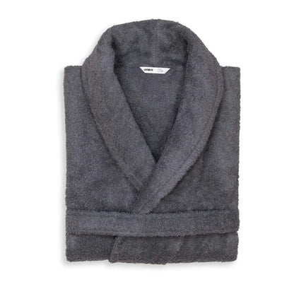 WHITE UNISEX LINT FREE HOTEL BATHROBE-Robes-Weave Essentials-Charcoal-Weave Essentials