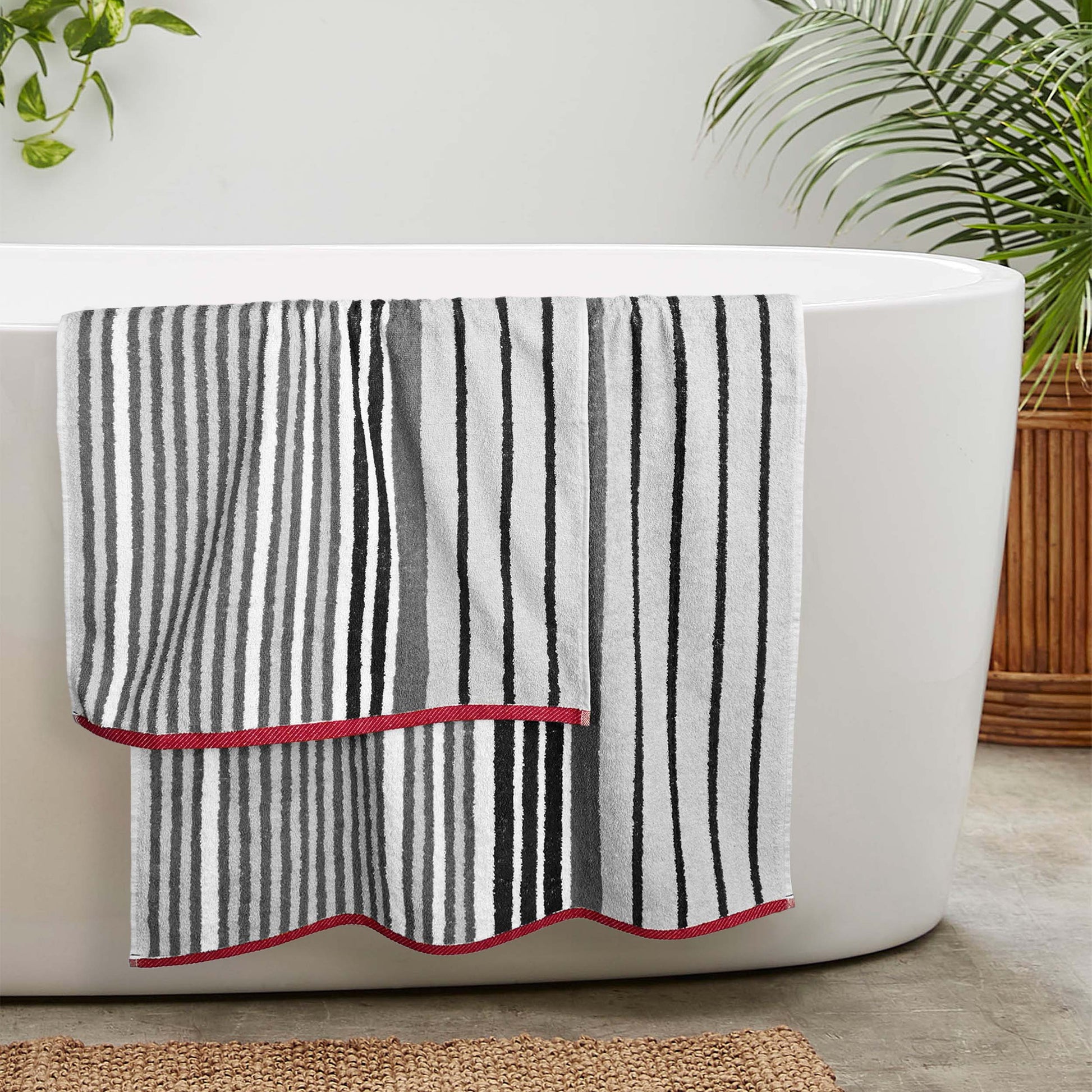 Premium Striped Weave Guest Towels-Guest Towel-Weave Essentials-Ochre Brown-4x Guest Towels-Weave Essentials