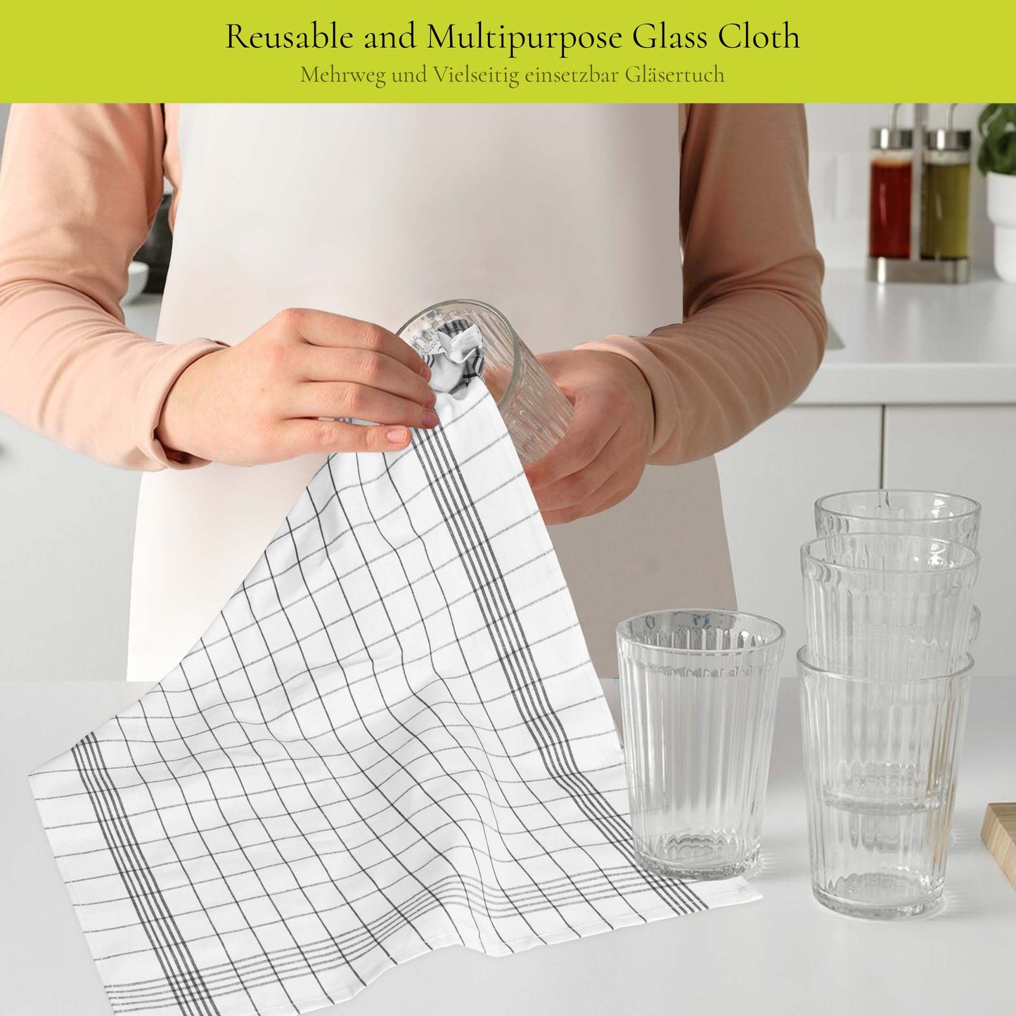 PACK OF 5 PURE LINEN KITCHEN DISH CLOTHS-Kitchen Dish Cloth-Weave Essentials-Silver Grey-Weave Essentials