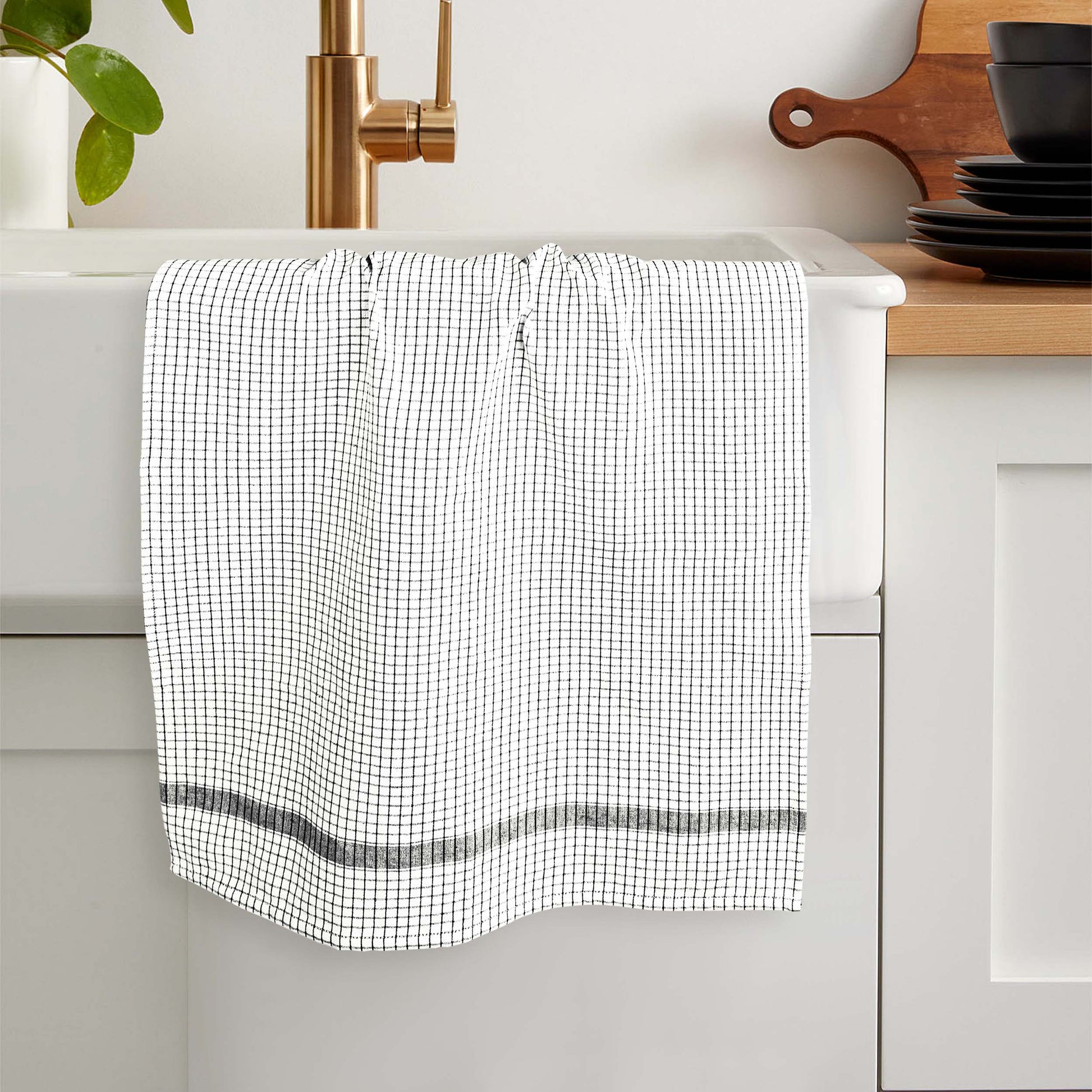 12 PC KITCHEN TOWEL SET: 4 HAND TOWEL & 8 DISH CLOTH-Kitchen Tea Towel-Weave Essentials-Silver Grey-Weave Essentials