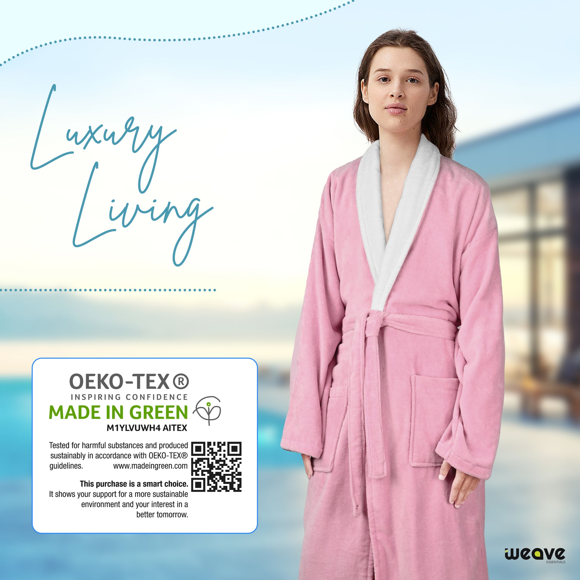 COMBED COTTON TERRY TOWELING BATHROBE-Bathrobe-Weave Essentials-White-S/M-Weave Essentials