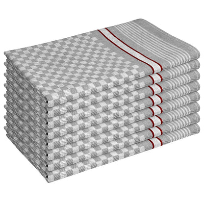 PROFESSIONAL 8 PC CHEF TOWEL SET MULTIPURPOSE AND ABSORBENT-Chef Kitchen Towel-Weave Essentials-Silver Grey-Weave Essentials