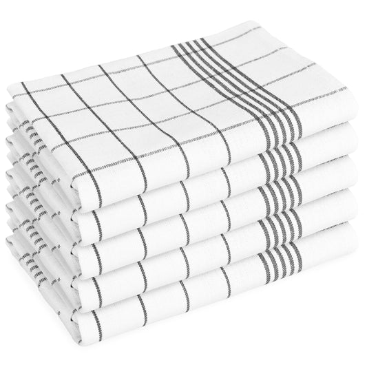 PACK OF 5 PURE LINEN KITCHEN DISH CLOTHS-Kitchen Dish Cloth-Weave Essentials-Silver Grey-Weave Essentials