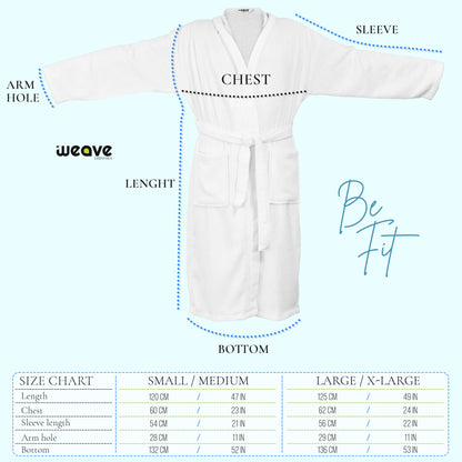 COMBED COTTON TERRY TOWELING BATHROBE-Bathrobe-Weave Essentials-White-S/M-Weave Essentials