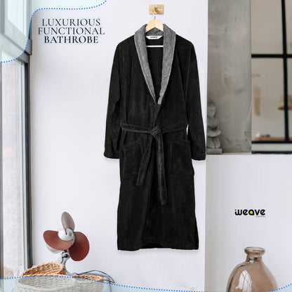 COMBED COTTON TERRY TOWELING BATHROBE-Bathrobe-Weave Essentials-White-S/M-Weave Essentials