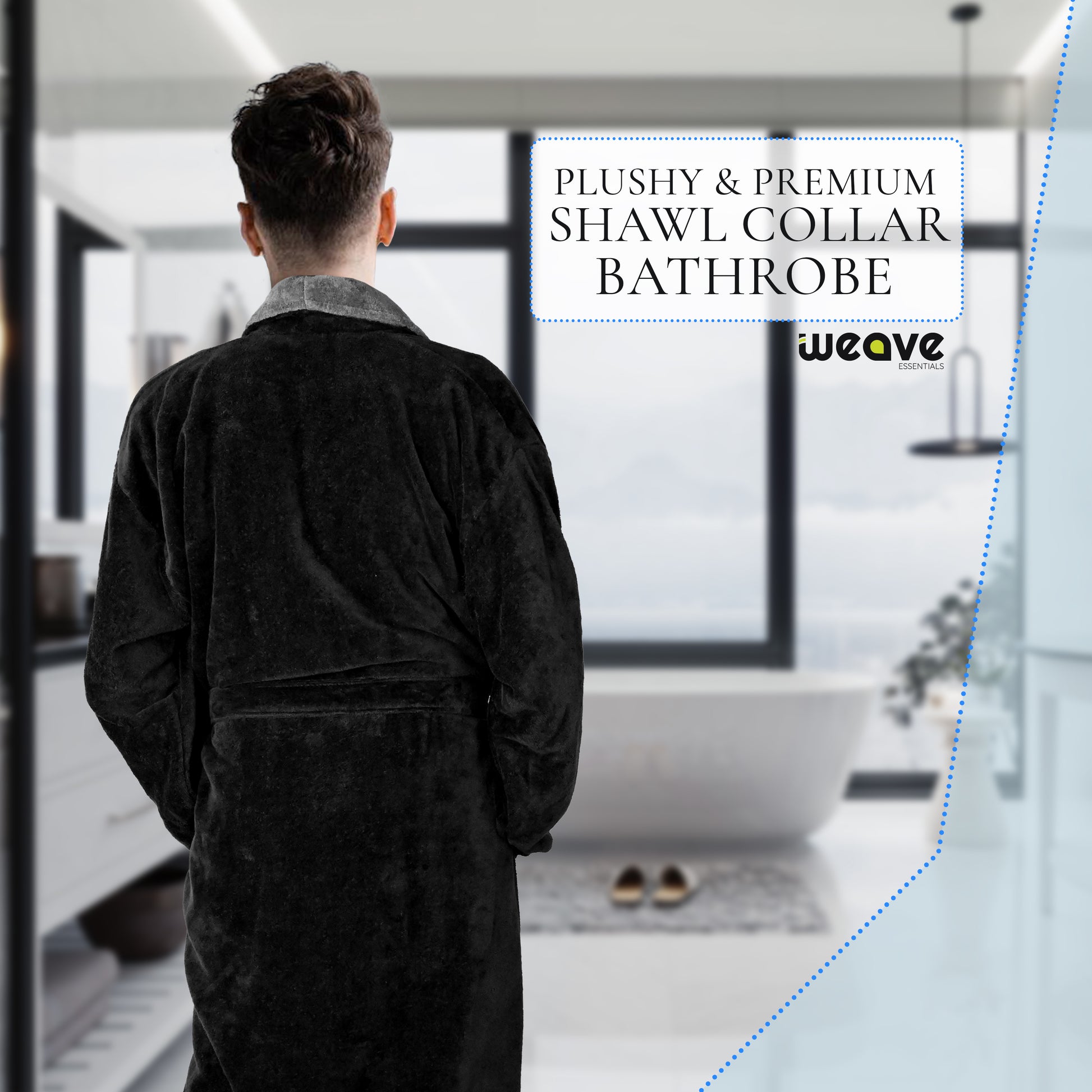 COMBED COTTON TERRY TOWELING BATHROBE-Bathrobe-Weave Essentials-White-S/M-Weave Essentials