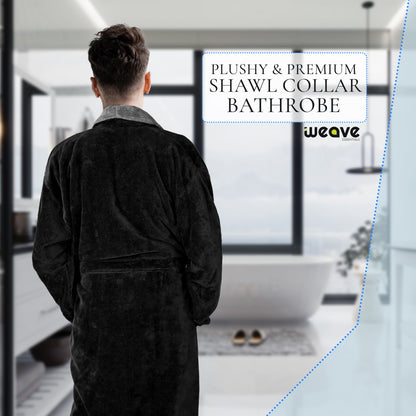 COMBED COTTON TERRY TOWELING BATHROBE-Bathrobe-Weave Essentials-White-S/M-Weave Essentials